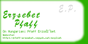 erzsebet pfaff business card